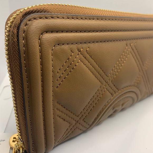 NWT Tory Burch Fleming Soft Zip Continental Wallet Moose/909 64314 - Picture 5 of 14